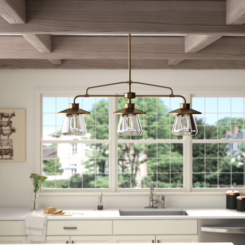 Laurel Foundry Modern Farmhouse Michael 3 Light Kitchen Island Linear